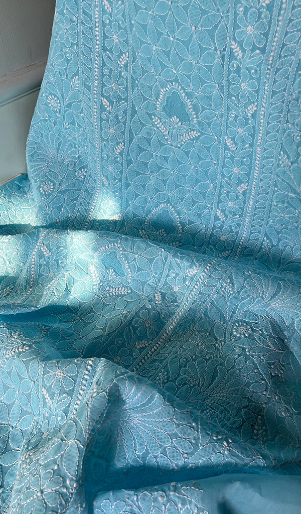 Alayna Women's Lakhnavi Handcrafted Unstitched Cotton Chikankari Suit Material - HONC0294558