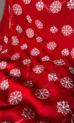将图像加载到图库查看器中， Women's Lakhnavi Handcrafted Unstitched Faux-Georgette Chikankari Suit Material - HONC0311928