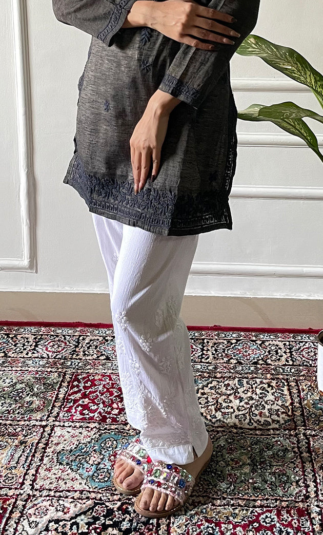 Women's Lakhnavi Handcrafted Cotton Chikankari Top - HONC0331497