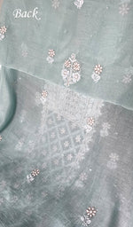 Load image into Gallery viewer, Rishana Women's Lakhnavi Handcrafted Mul Chanderi Unstitched Kurta And Dupatta Set- HONC0322451
