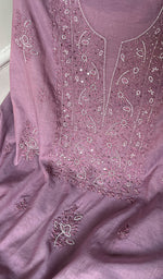 Load image into Gallery viewer, Women&#39;s Lakhnavi Handcrafted Mul Chanderi Chikankari Full Suit Material - HONC0271168
