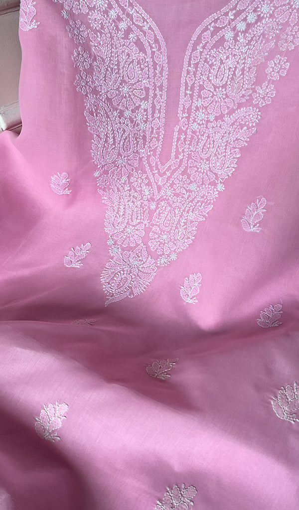 Women's Lakhnavi Handcrafted Cotton Chikankari Suit Material - HONC0232452