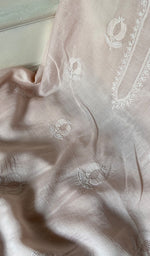 Load image into Gallery viewer, ‹› Women's Lakhnavi Handcrafted Chanderi Silk Unstitched Chikankari Full Suit - HONC0345268