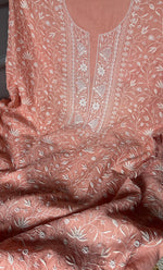 Load image into Gallery viewer, Women&#39;s Lakhnavi Handcrafted Maheshwari Mul Chanderi Unstitched Kurta And Dupatta Set- HONC0278911
