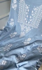 Load image into Gallery viewer, Women's Lakhnavi Handcrafted Unstitched Cotton Chikankari Suit Material - HONC0317010