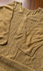 Load image into Gallery viewer, Yusra Women&#39;s Lakhnavi Handcrafted Viscose Georgette Chikankari Kurti- HONC0300290
