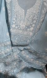 Load image into Gallery viewer, Women&#39;s Lakhnavi Handcrafted Mul Chanderi Semi - Stitched Kurta And Dupatta Set - HONC0298144
