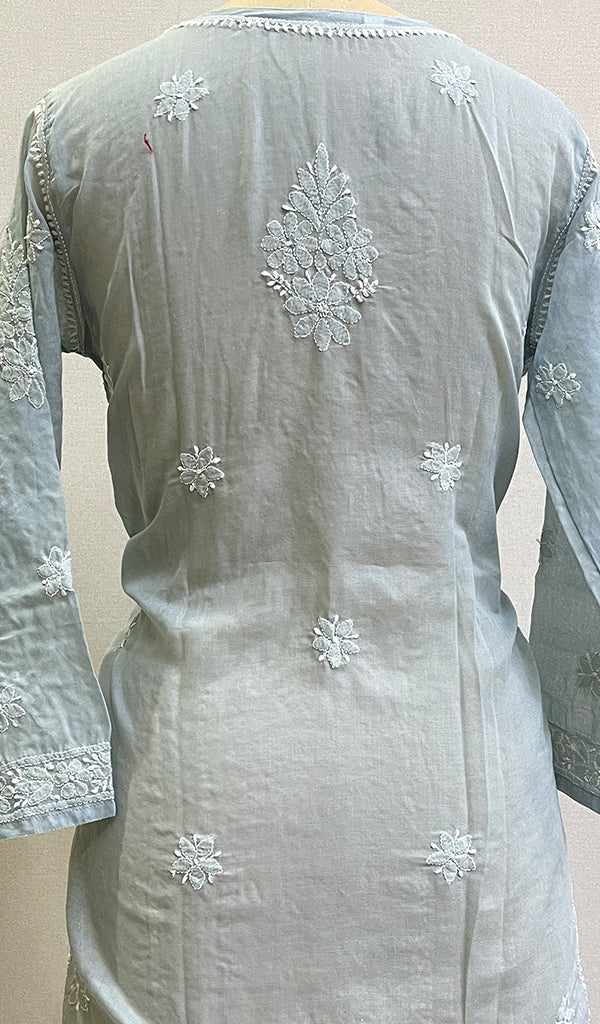 Women's Lucknowi Handcrafted White Cotton Chikankari Top - HONC0165239