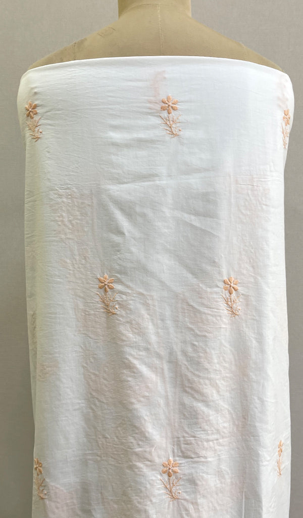Women's Lakhnavi Handcrafted Cotton Chikankari Unstitched Kurti Fabric - HONC0199268