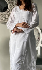 Load image into Gallery viewer, Women's Lucknowi Handcrafted Cotton Chikankari Kurti - HONC0330766