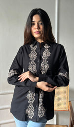 Load image into Gallery viewer, Women&#39;s Lucknowi Handcrafted Slub Cotton Chikankari Top - HONC0299180
