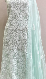Load image into Gallery viewer, Women&#39;s Lucknowi Handcrafted Faux-Georgette Chikankari Suit Material - HONC0194833
