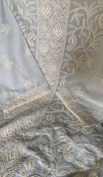 将图像加载到图库查看器中， Women's Lakhnavi Handcrafted Cotton Chikankari Unstitched Kurti Fabric - HONC0348846