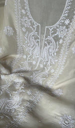 Load image into Gallery viewer, Women&#39;s Lakhnavi Handcrafted Pure Organza Chikankari Unstitched Kurta And Dupatta Set- HONC0300417
