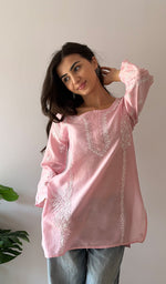 将图像加载到图库查看器中， Eshita Women's Lakhnavi Handcrafted Mul Chanderi Chikankari Top - HONC0329115