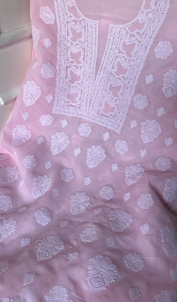 Women's Lakhnavi Handcrafted Cotton Chikankari Suit Material - HONC02744500