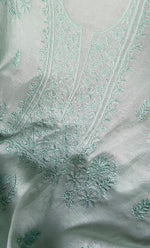 Load image into Gallery viewer, Women&#39;s Lakhnavi Handcrafted Mul Chanderi Unstitched Chikankari Full Suit Material - HONC0307425
