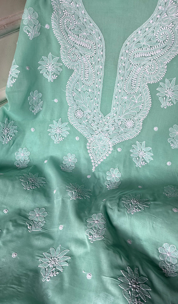 Aashi Women's Lakhnavi Handcrafted Cotton Chikankari Suit Material - HONC0285036