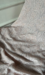 Load image into Gallery viewer, Women's Lucknowi Handcrafted Viscose Georgette Unstitched Chikankari Suit Material - HONC0325150
