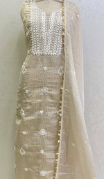 Load image into Gallery viewer, Women&#39;s Lucknowi Handcrafted Kota Chanderi Chikankari Kurta And Dupatta Set - Honc0132852
