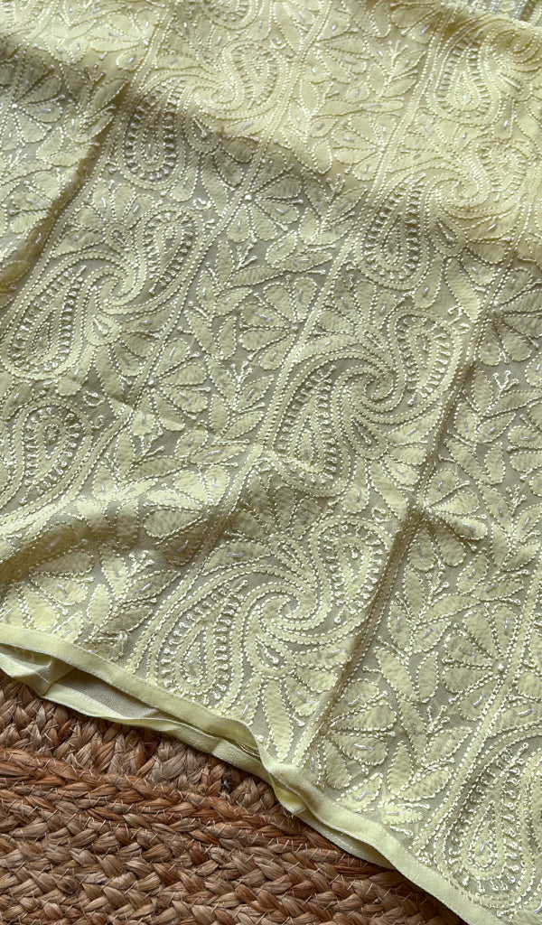 Women's Lakhnavi Handcrafted Viscose Georgette Chikankari Kurti- HONC0261362
