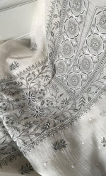 Load image into Gallery viewer, Women's Lakhnavi Handcrafted Unstitched Mul Chanderi Kurta And Dupatta Set - HONC0327483