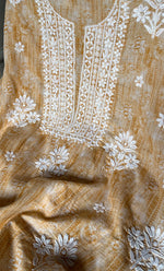 将图像加载到图库查看器中， Women's Lakhnavi Handcrafted Cotton Chikankari Kurta And Kurta Dupatta Set - HONC0312690