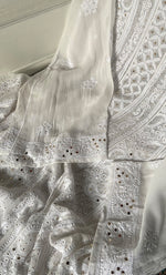 Load image into Gallery viewer, Women's Lucknowi Handcrafted Viscose Georgette Semi - Stitched Chikankari Anarkali and Dupatta Set- HONC0339070