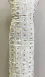 将图像加载到图库查看器中， Lucknowi Handcrafted Chanderi Chikankari Unstitched Men&#39;s Kurta Fabric - HONC0201155
