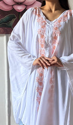 Load image into Gallery viewer, Women's Lucknowi Handcrafted Cotton Chikankari Kaftan - HONC0352349