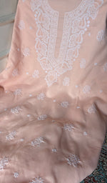 Load image into Gallery viewer, Women's Lakhnavi Handcrafted Cotton Unstitched Chikankari Suit Material - HONC0374500