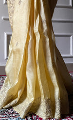 将图像加载到图库查看器中， Women&#39;s Lakhnavi Handcrafted Tussar Silk Chikankari Saree - HONC0284145
