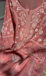 Load image into Gallery viewer, Women&#39;s Lakhnavi Handcrafted Mul Chanderi Semi - Stitched Anarkali And Dupatta Set - HONC0280985
