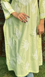 Load image into Gallery viewer, Zoha Women&#39;s Lucknowi Handcrafted Cotton Chikankari Kurti - HONC0234245
