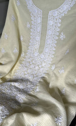Load image into Gallery viewer, Women&#39;s Lucknowi Handcrafted Kota Cotton Chikankari Unstitched  Kurta And Dupatta Set - HONC0305976
