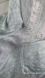 将图像加载到图库查看器中， Women's Lakhnavi Handcrafted Mul Chanderi Semi - Stitched Anarkali And Dupatta Set - HONC0349074