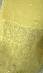 Load image into Gallery viewer, Women&#39;s Lakhnavi Handcrafted Viscose Georgette Chikankari Unstitched Kurti Fabric - HONC0206911
