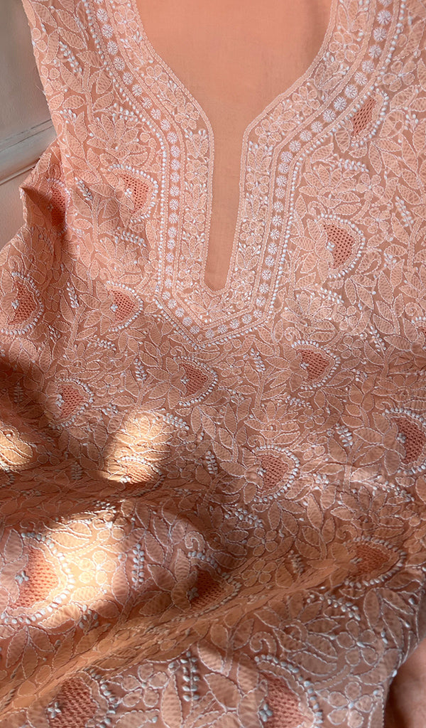 Alayna Women's Lakhnavi Handcrafted Unstitched Cotton Chikankari Suit Material - HONC0294560