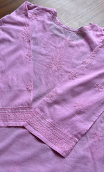 Load image into Gallery viewer, Women's Lakhnavi Handcrafted Cotton Chikankari Top -  HONC0214057