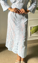 Load image into Gallery viewer, Women&#39;s Lucknowi Handcrafted Cotton Chikankari Long Dress - HONC0309337
