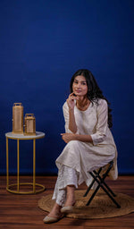 Load image into Gallery viewer, Ansara Women&#39;s Lucknowi Handcrafted Cotton Chikankari Kurti - HONC0221393
