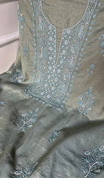 Load image into Gallery viewer, Women&#39;s Lakhnavi Handcrafted Tissue Chanderi Chikankari Suit Material - HONC0275992
