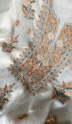 Load image into Gallery viewer, Women's Lakhnavi Handcrafted Mul Chanderi Unstitched Kurta And Dupatta Set- HONC0323582