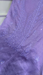 将图像加载到图库查看器中， Women's Lakhnavi Handcrafted Mul Chanderi Unstitched Chikankari Full Suit Material - HONC0328105