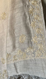 Load image into Gallery viewer, Women&#39;s Lakhnavi Handcrafted  Munga Silk Chikankari Dupatta - HONC0180051
