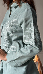 Load image into Gallery viewer, Women&#39;s Lucknowi Handcrafted Slub Cotton Chikankari Top - HONC0299089
