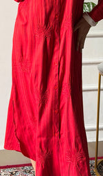 Load image into Gallery viewer, Vaishali Women's Lucknowi Handcrafted Cotton Chikankari Long Dress - HONC0341819