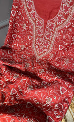 Load image into Gallery viewer, Women's Lakhnavi Handcrafted Munga Silk Chikankari Kurta And Dupatta Set- HONC0278881