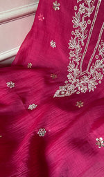 Load image into Gallery viewer, Nyla Women's Lakhnavi Handcrafted Mul Chanderi Unstitched Chikankari Full Suit Material - HONC0352599