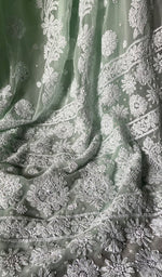 将图像加载到图库查看器中， Samaira Women&#39;s Lucknowi Handcrafted Faux-Georgette Chikankari Saree - HONC0228980
